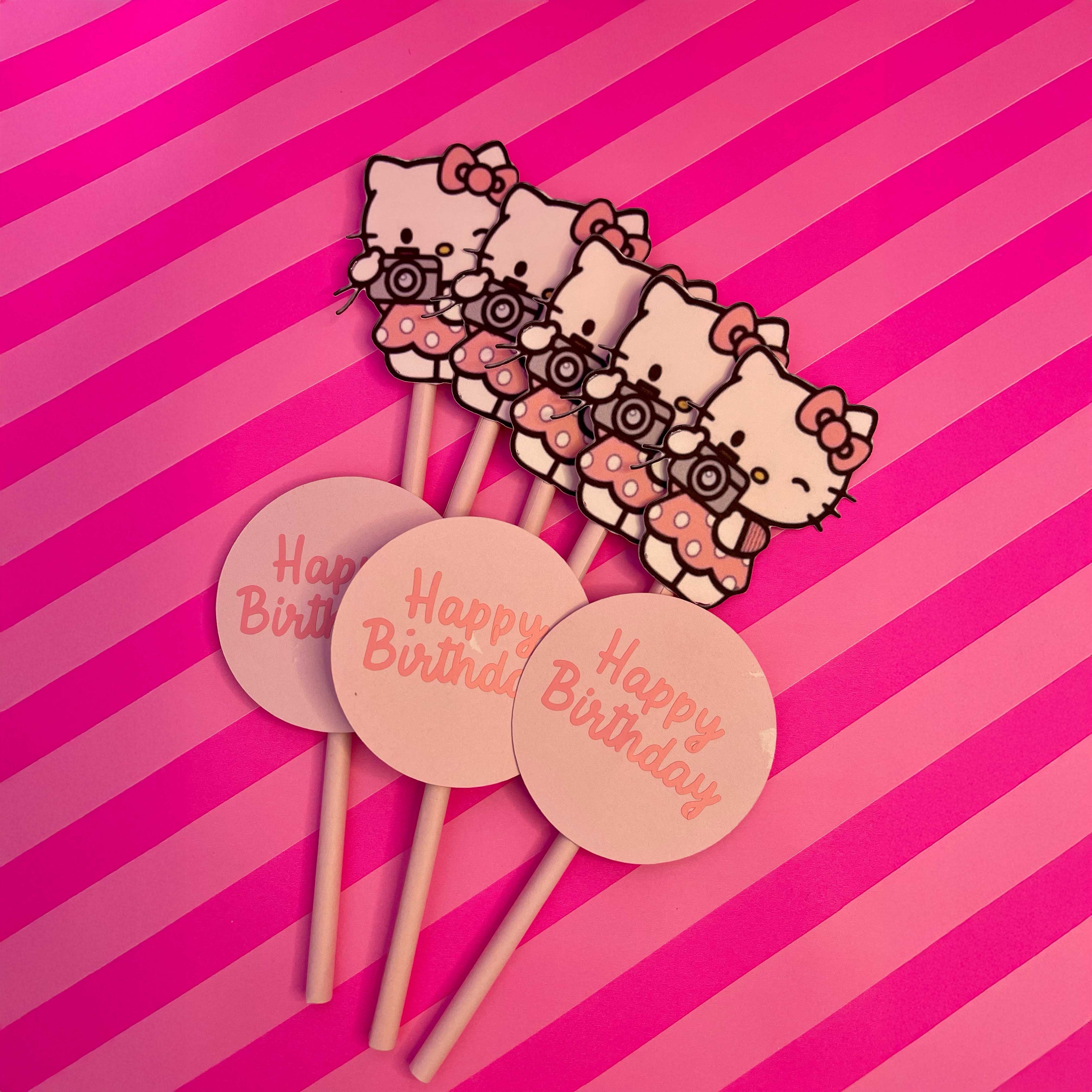 Hello Kitty Cup Cake Toppers